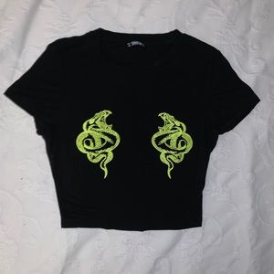 shein snake print crop top
